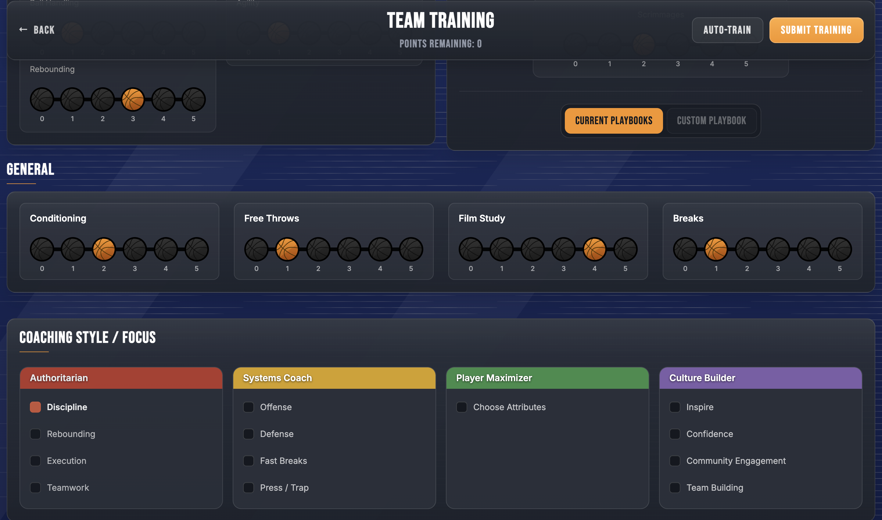 Coaching Style selection — four archetypes