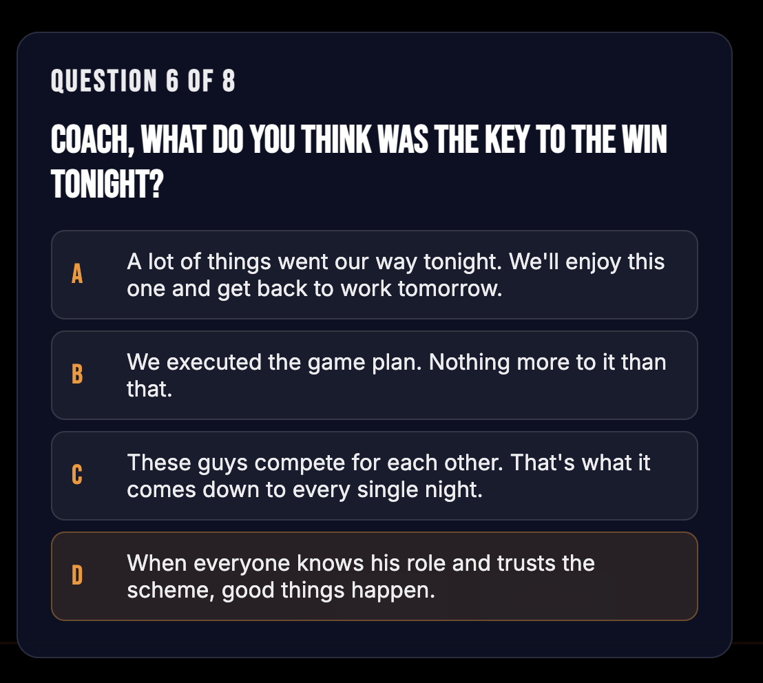 Post-game press conference